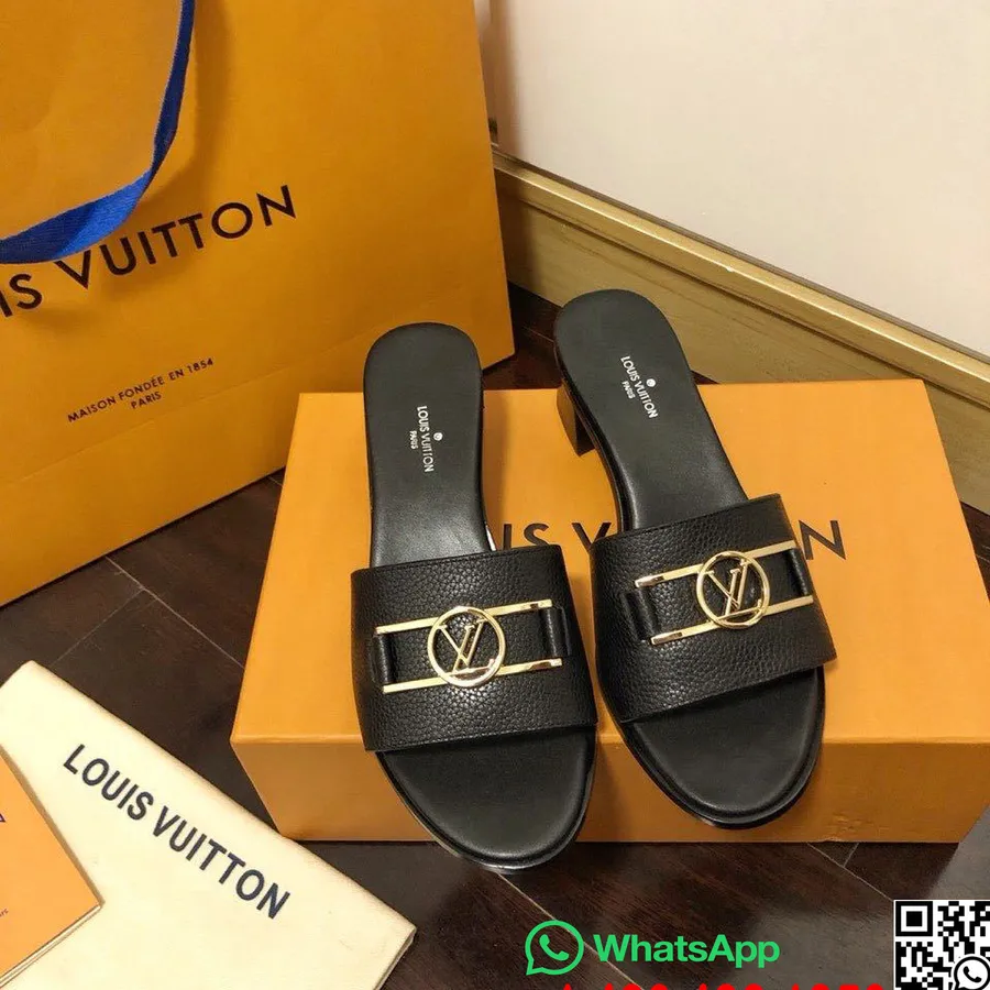 Louis Vuitton Lock It Flat Mules Teletina Kůže Jaro/léto 2020 Kolekce 1a64mn černá