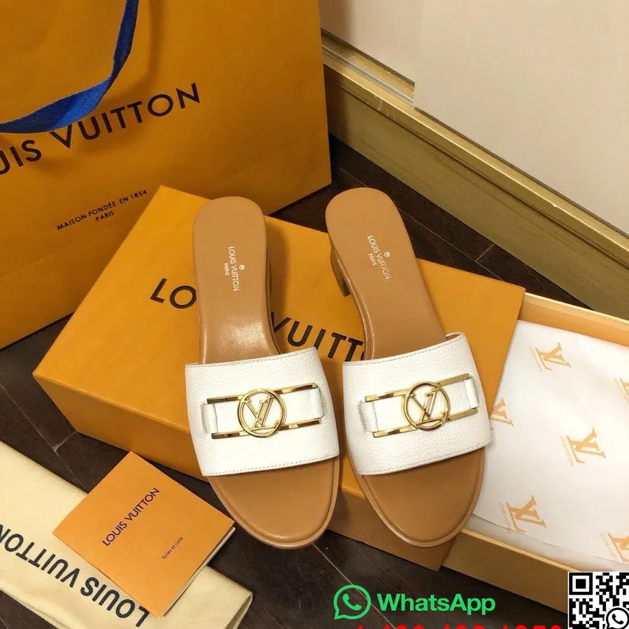 Louis Vuitton Lock It Flat Mules Teletina Kůže Jaro/léto 2020 Kolekce 1a64mn Bílá