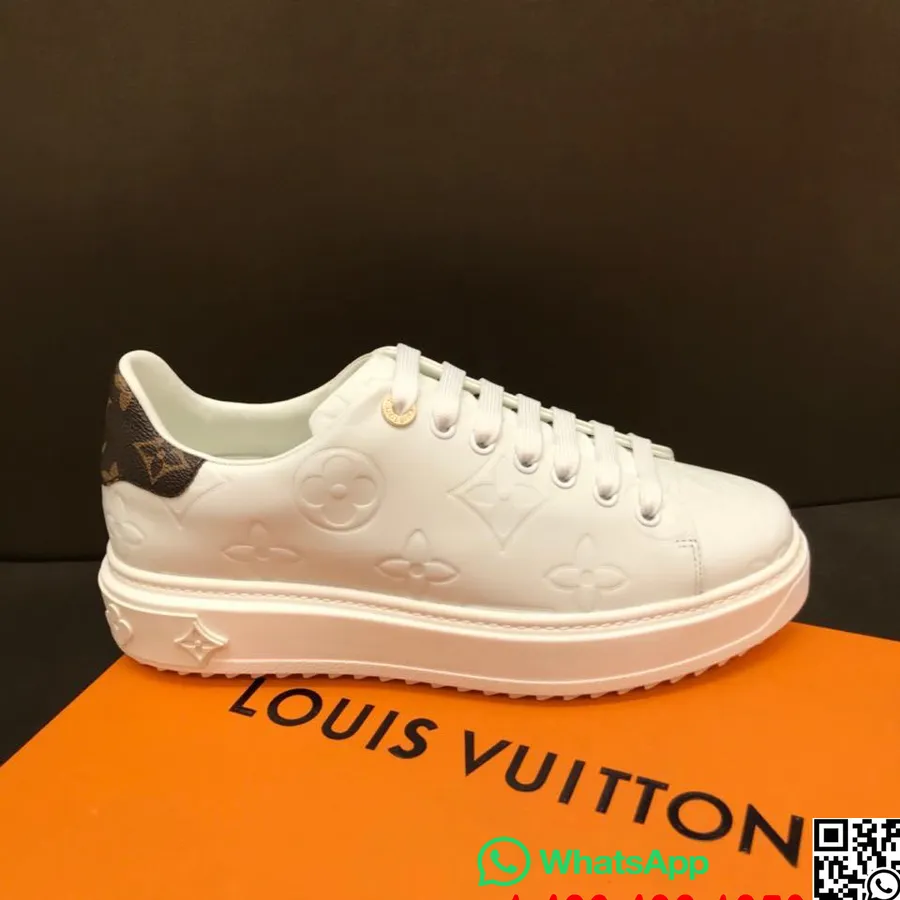 Louis Vuitton Time Out Low-Top-Sneaker Aus Kalbsleder, Herbst-/Winterkollektion 2019, 1a64rw, Weiß