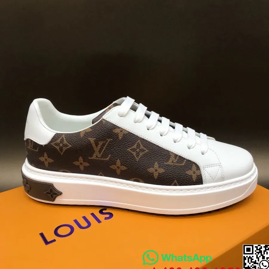 Louis Vuitton Aikakatkaisu Matalat Lenkkarit Vasikkanahkainen Syksy/talvi 2019 Kokoelma 1a64ry, Valkoinen/ruskea