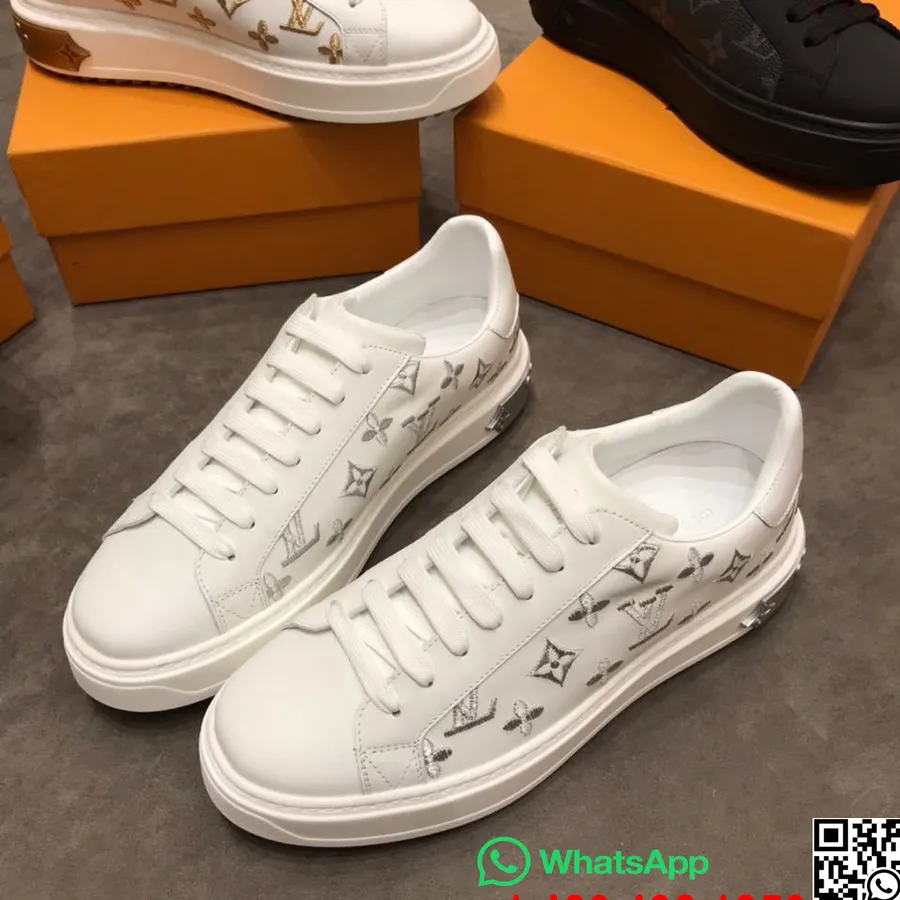 Louis Vuitton Time Out Zapatillas Bajas Piel De Becerro Colección Otoño/invierno 2019 1a64rq, Blanco/plata