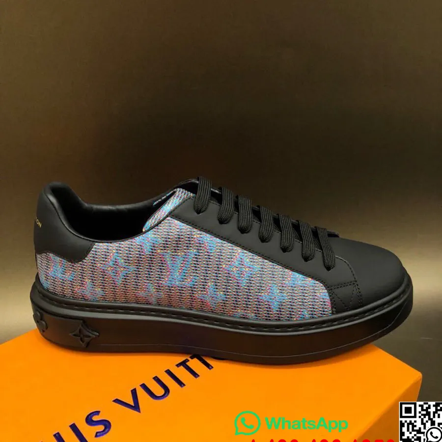 Louis Vuitton Time Out Zapatillas Bajas Piel De Becerro Colección Otoño/invierno 2019 1a4xye, Azul/negro