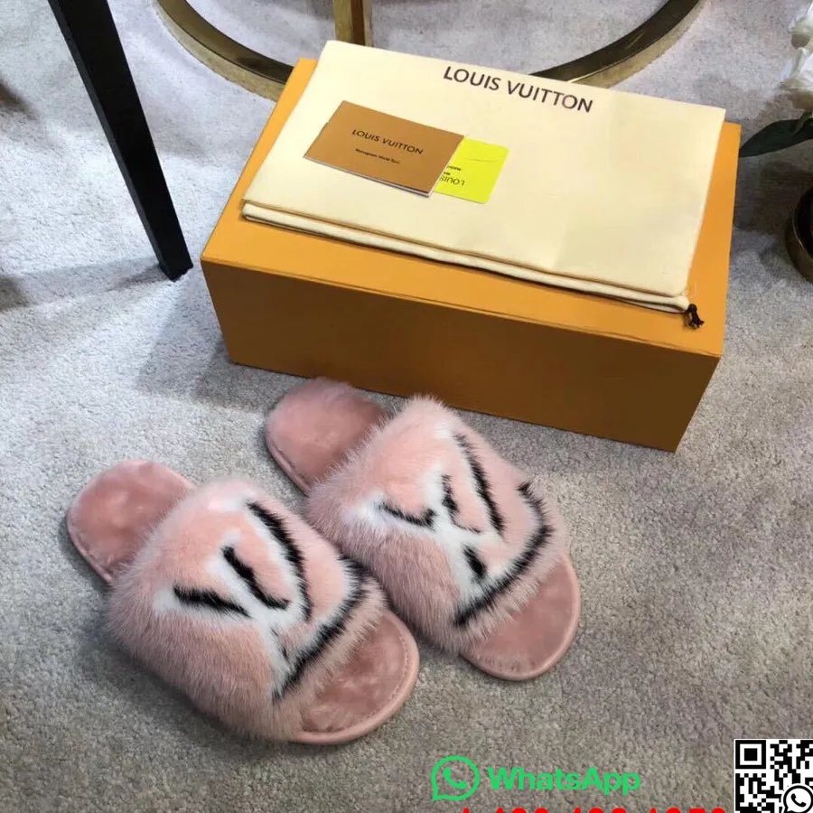 Louis Vuitton Homey Flat Mules Mink Fur Fall/Winter 2019 Collection 1A5SZU Rose Clair