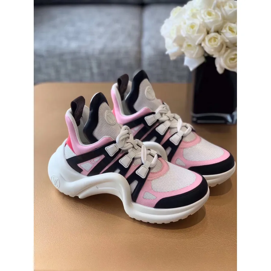 Louis Vuitton Archlight Sneakers Kalveskind Læder Efterår/vinter 2019 Kollektion 1a57ck Pink/sort