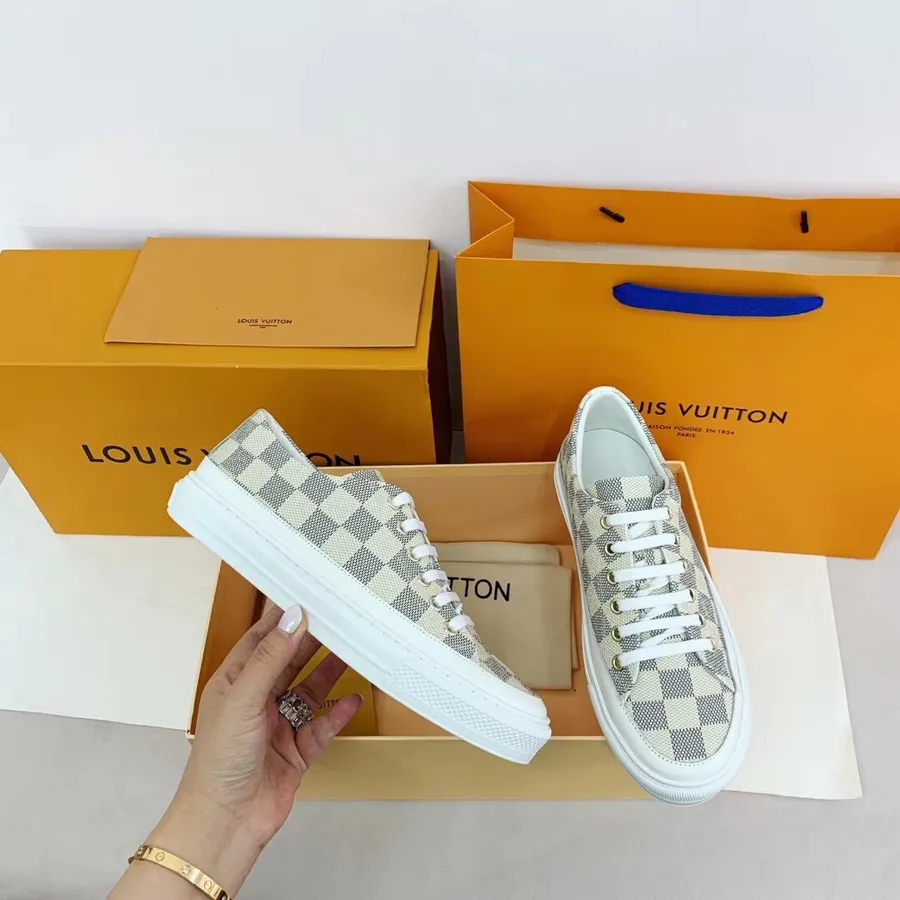 Louis Vuitton Stellar Sneakers Damier Canvas Efterår/vinter 2019 Kollektion 1a57ck, Grå