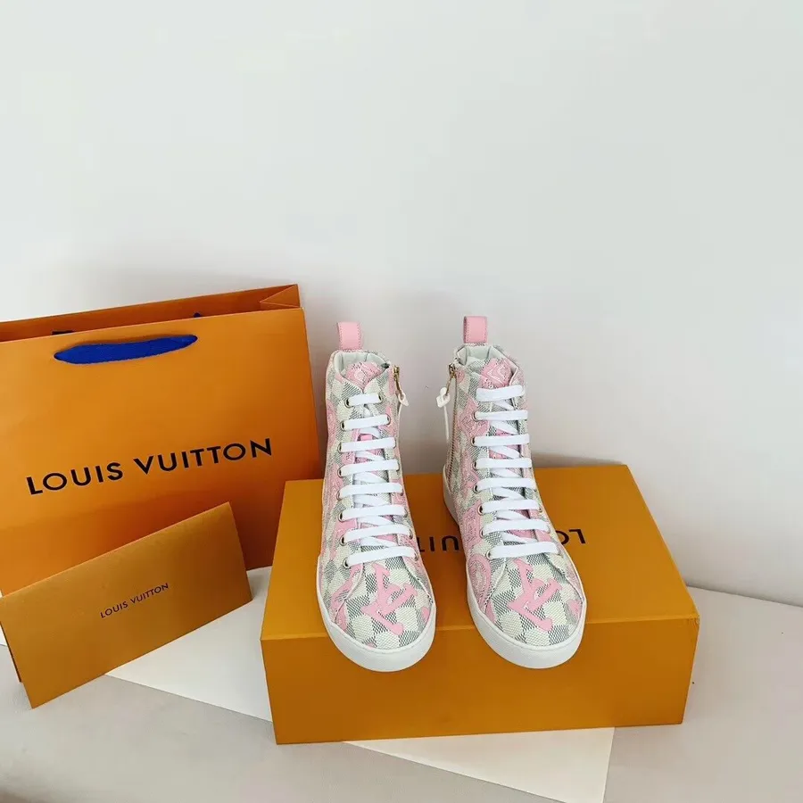 Louis Vuitton Stellar Sneaker Støvler Damier Canvas Efterår/vinter 2019 Kollektion 1a5u0h, Pink