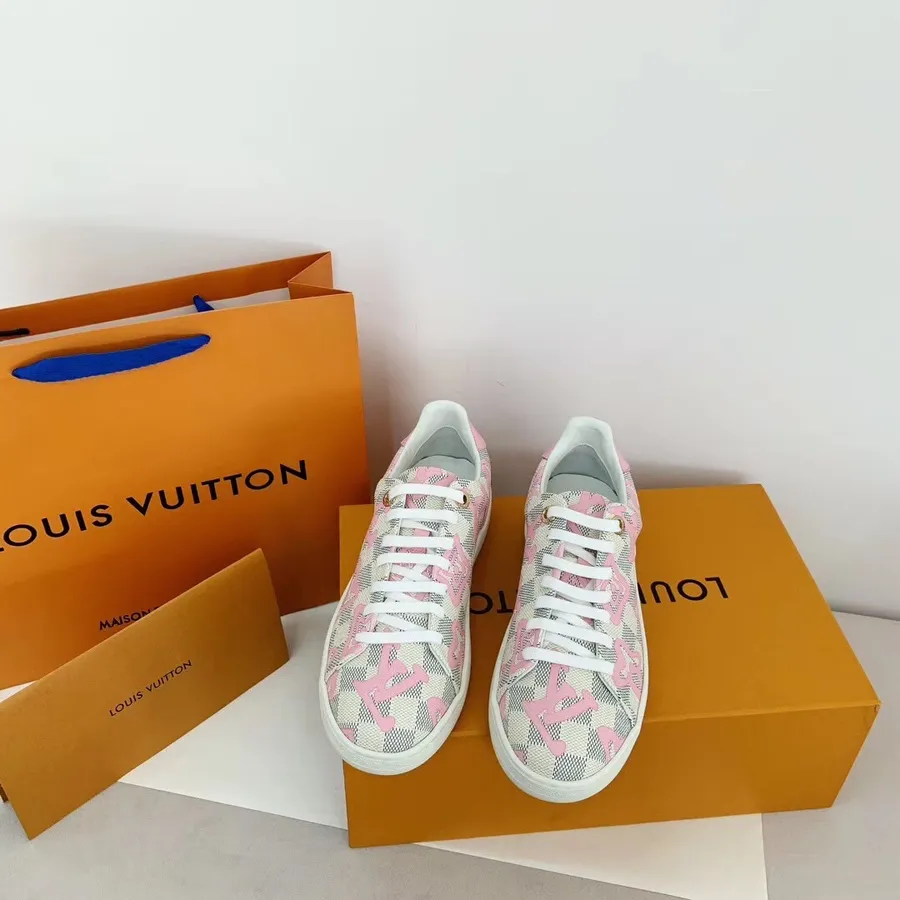 Louis Vuitton Frontrow Sneakers Daimer Canvas Herbst/Winter 2019 Kollektion 1a57ck, Rosa