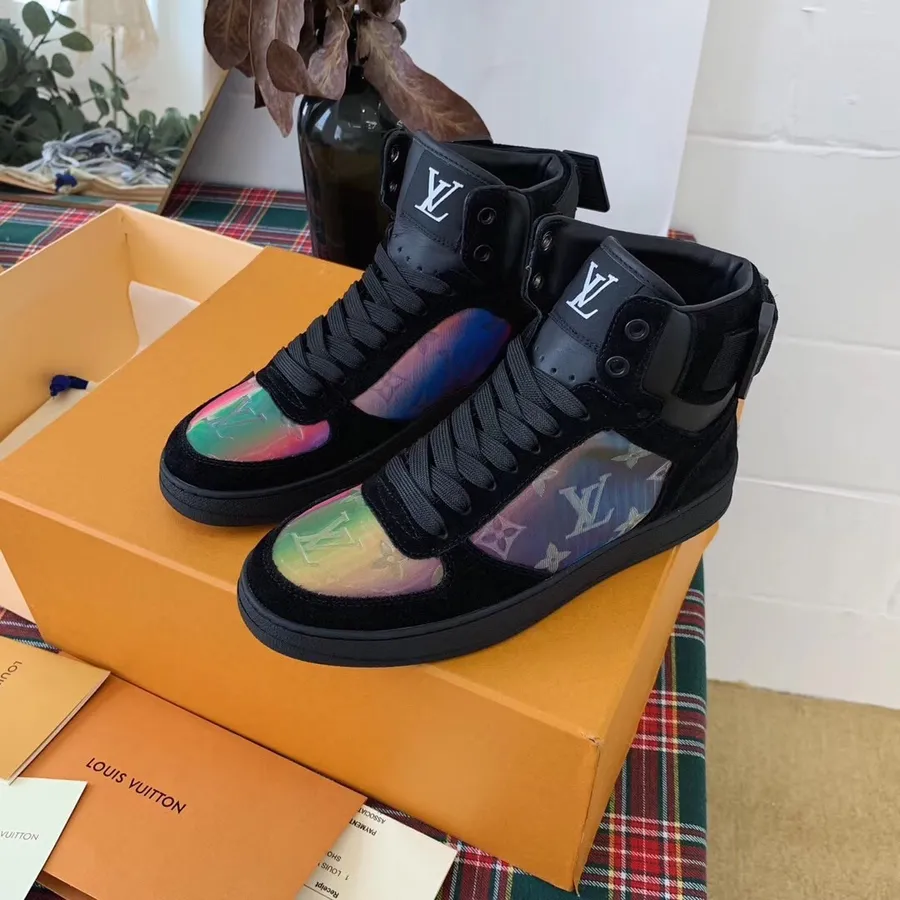 Louis Vuitton Boombox Sneaker Boot Kalbsleder Frühjahr/Sommer 2019 Kollektion 1a5my7, Schwarz/rosa