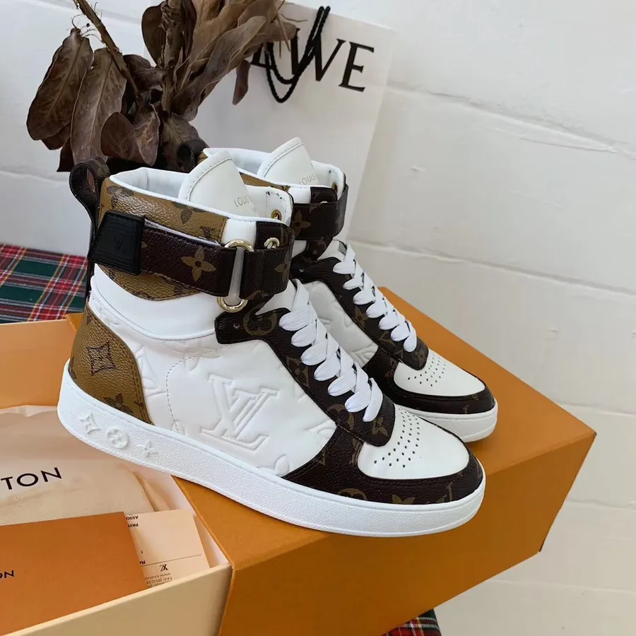 Louis Vuitton Boombox Sneaker Boot Kalbsleder Frühjahr/Sommer 2019 Kollektion 1a5mwj, Weiß/braun