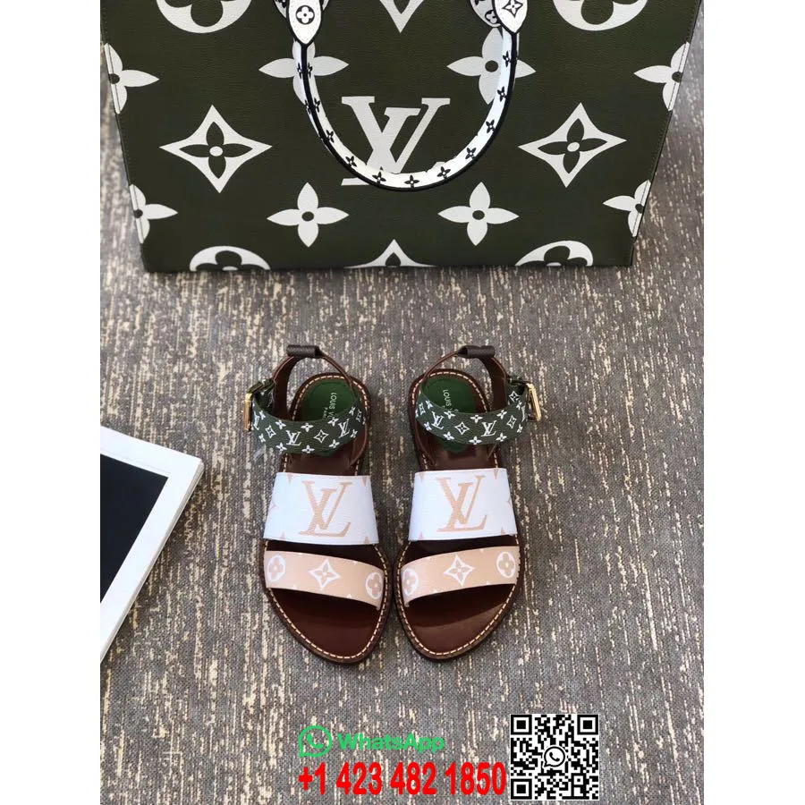 Louis Vuitton Kahe Rihmaga Sandaalid Kevad/suvi 2019 Kollektsioon 1a57vf, Blanc/moka