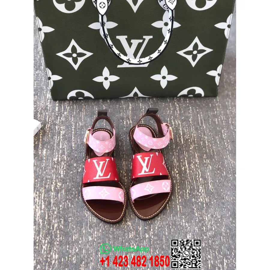 Louis Vuitton Kahe Rihmaga Sandaalid Kevad/suvi 2019 Kollektsioon 1a57vu, Rose/rouge