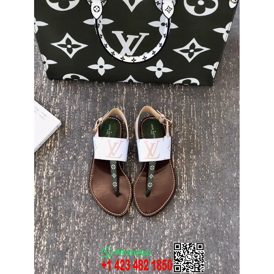 Louis Vuitton Formentera Flat Sandals Pavasara/vasaras 2019 Kolekcija 1a57vf, Blanc/moka