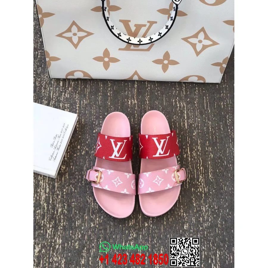 Louis Vuitton Bom Dia Sandali Muli Bassi Collezione Primavera/estate 2019 1a57jv, Rosa/rouge