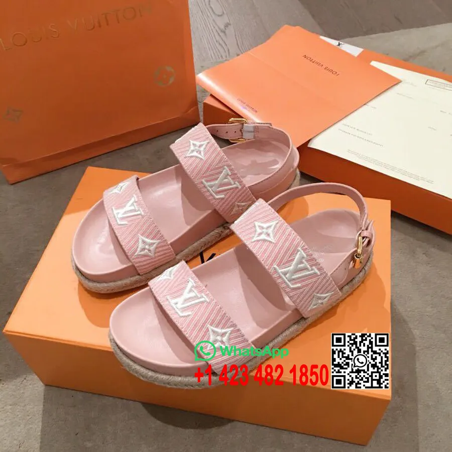 Sandalias Casuales Louis Vuitton Colección Primavera/verano 2019 De Lona Invertida Con Monograma, Rosa Claro