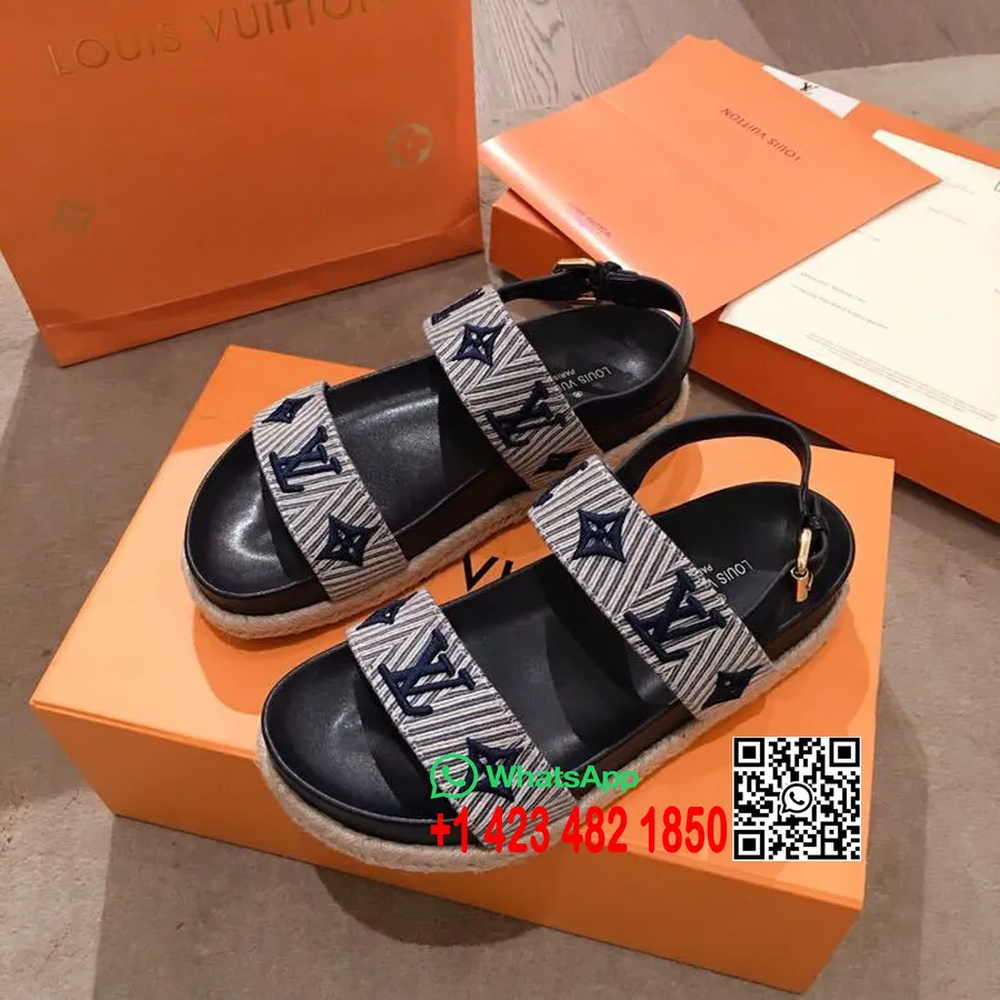 Sandalias Casuales Louis Vuitton Colección Primavera/verano 2019 De Lona Con Monograma Invertido, Negro