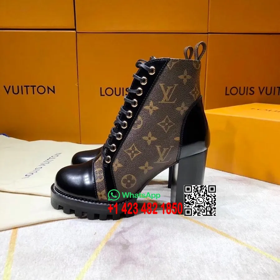 Холщовые ботинки Louis Vuitton Star Trail с монограммой из телячьей кожи, коллекция осень/зима 2018 1a2y7w, черные