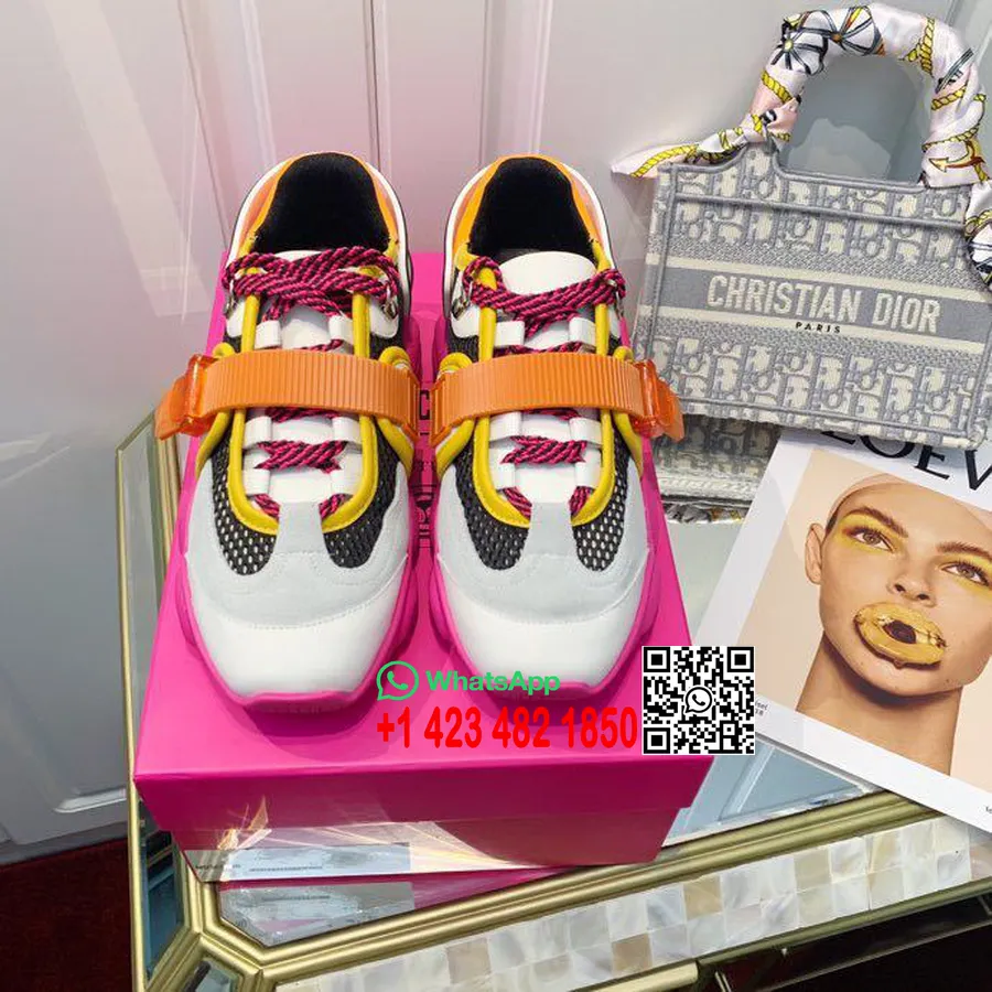 Moschino Teddy Strappy Sneakers Vår/sommer 2020 Kolleksjon, Fluo Rosa/hvit