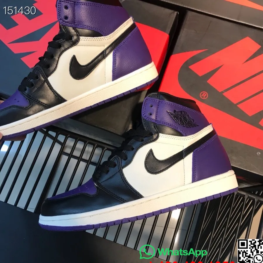 Nike Air Jordan 1 Retró Betiltott Gs Férfi Tornacipő, Lila/fekete/fehér