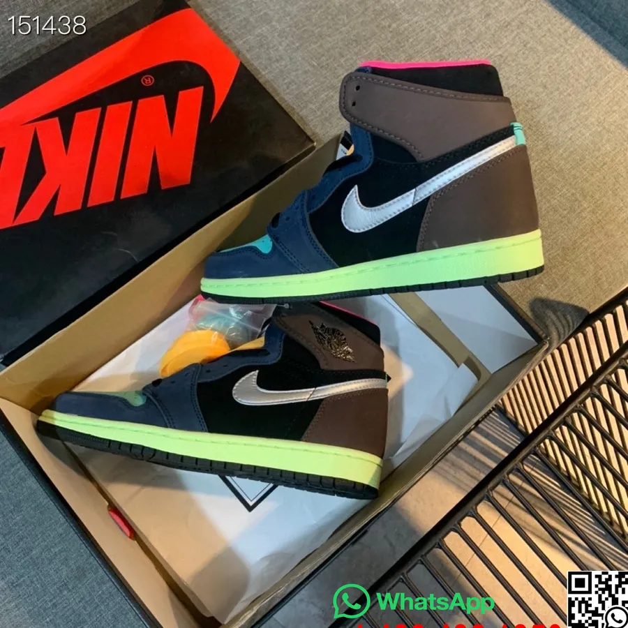 Nike Air Jordan 1 Retro Banned Gs Miesten Tennarit, Lime/vihreä/tummansininen