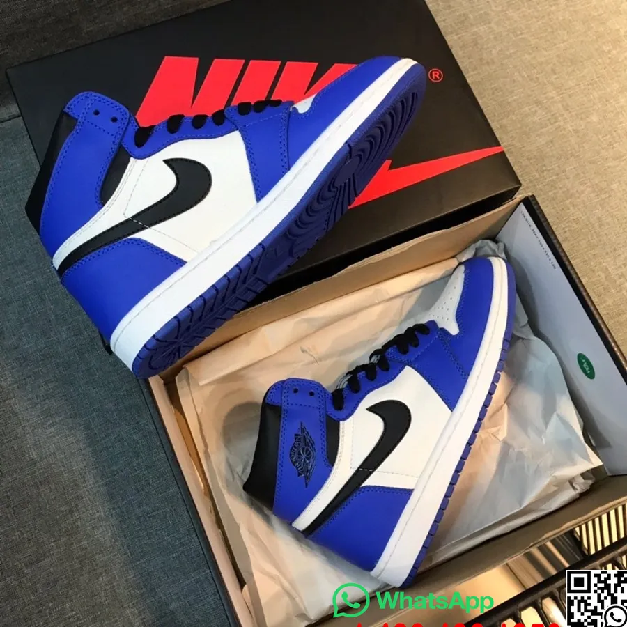 Nike Air Jordan 1 Retro Aj1 Bannis Gs Baskets Pour Hommes, Bleu/blanc/noir