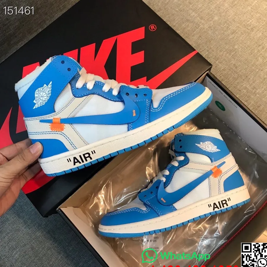 Nike Air Jordan 1 Retro Aj1 X Off White Pánske Tenisky, Modrá/biela/oranžová