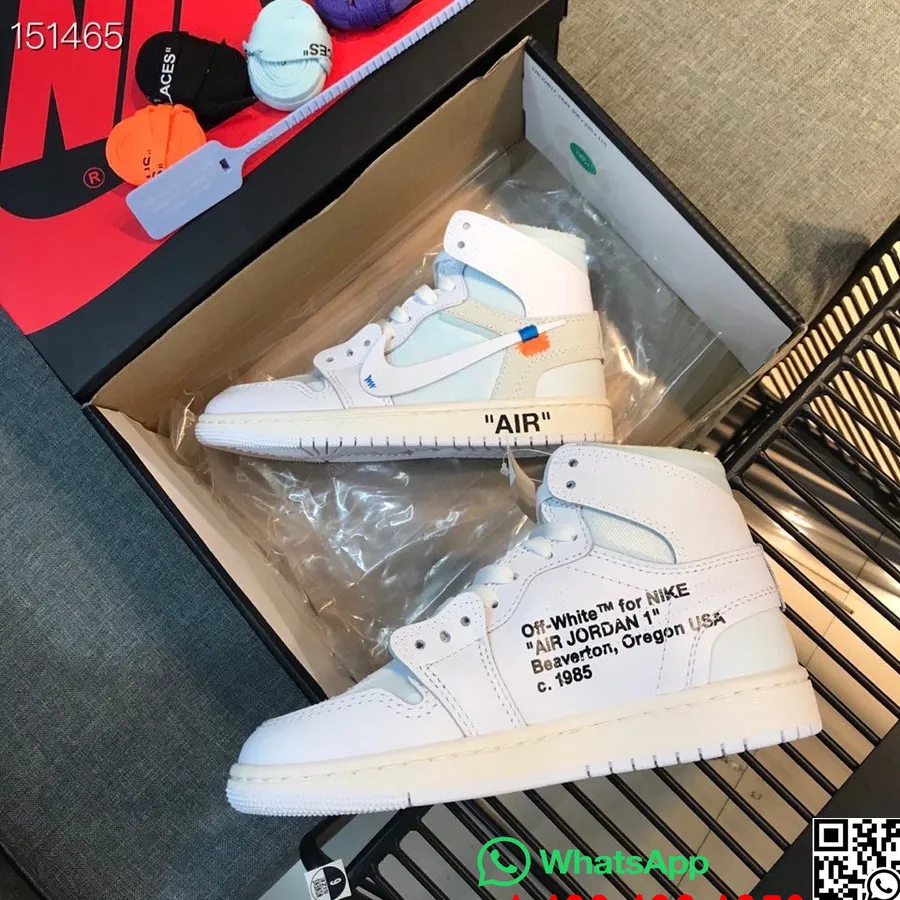 Nike Air Jordan 1 Retro Aj1 X Off White Herre Joggesko, Hvit