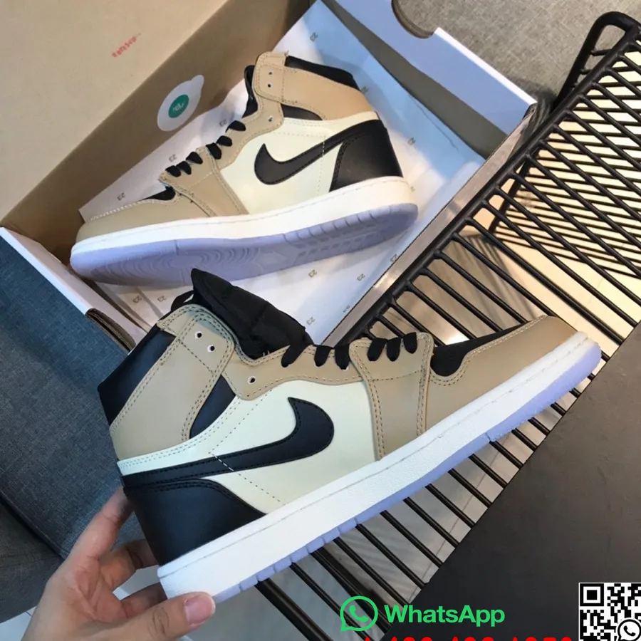 Buty Sportowe Nike Air Jordan 1 Retro Aj1 X Ban Gs, Piaskowo-czarno-białe