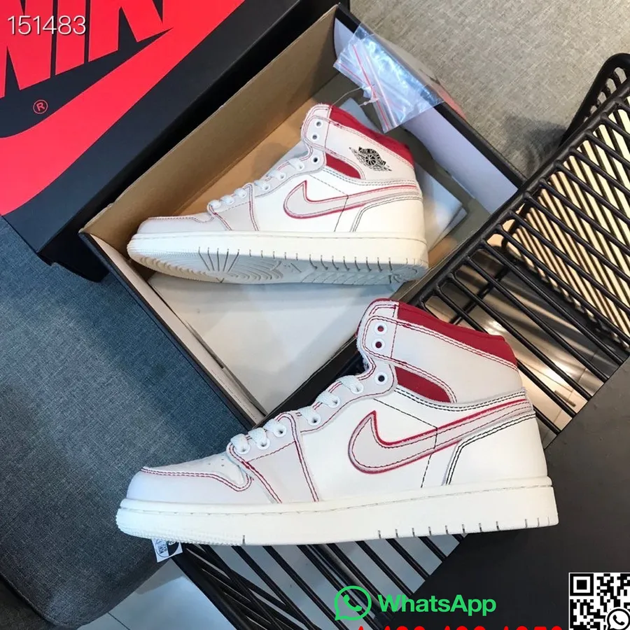 Nike Air Jordan 1 Retro Aj1 X Banned Gs мъжки маратонки, бяло/червено