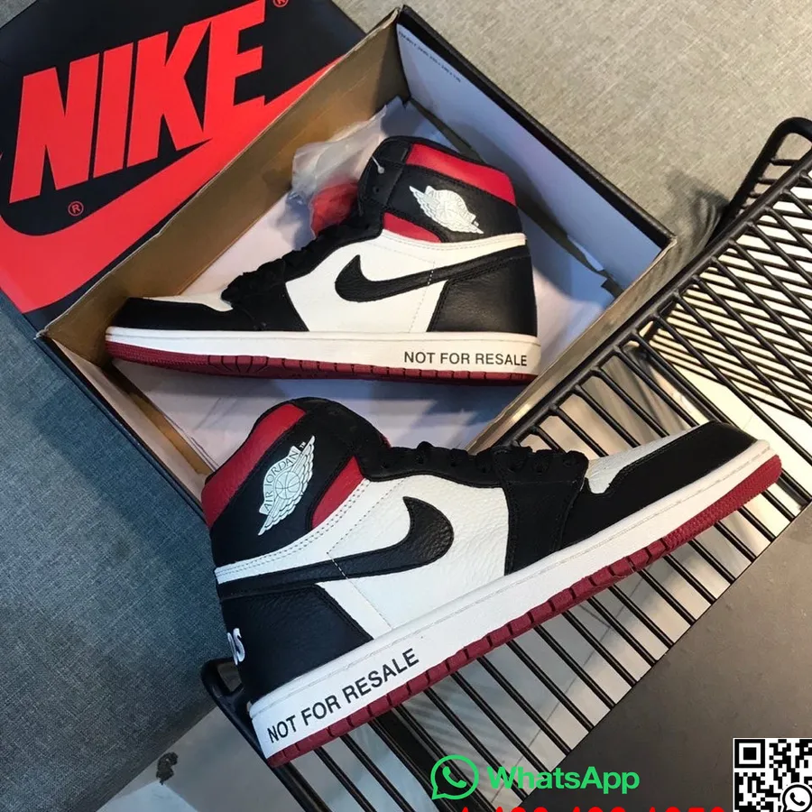 Nike Air Jordan 1 Retro Aj1 High Og "not For Resale" Herresneakers, Rød/hvid/sort