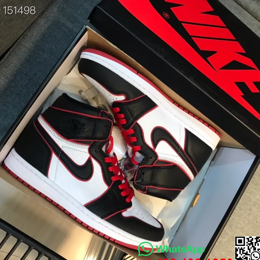 Nike Air Jordan 1 Retro Aj1 Banned Gs мъжки маратонки, черно/бяло/червено