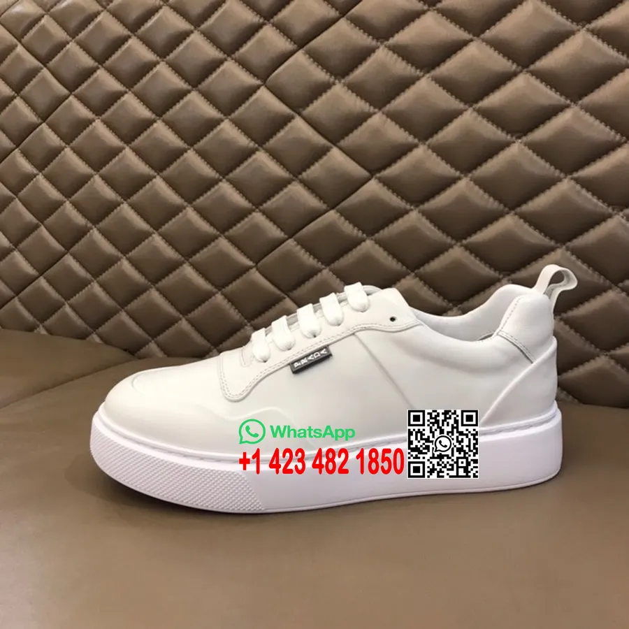 Prada Low Top ανδρικά αθλητικά παπούτσια από δέρμα μοσχαριού συλλογή άνοιξη/καλοκαίρι 2022, λευκό