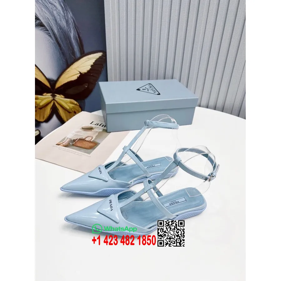 Prada Slingback T Escolhido Couro De Bezerro Coleção Primavera/verão 2022, Azul