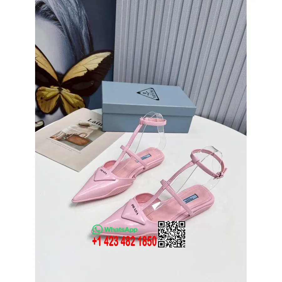 Prada Slingback T Escolhido Couro De Bezerro Coleção Primavera/verão 2022, Rosa