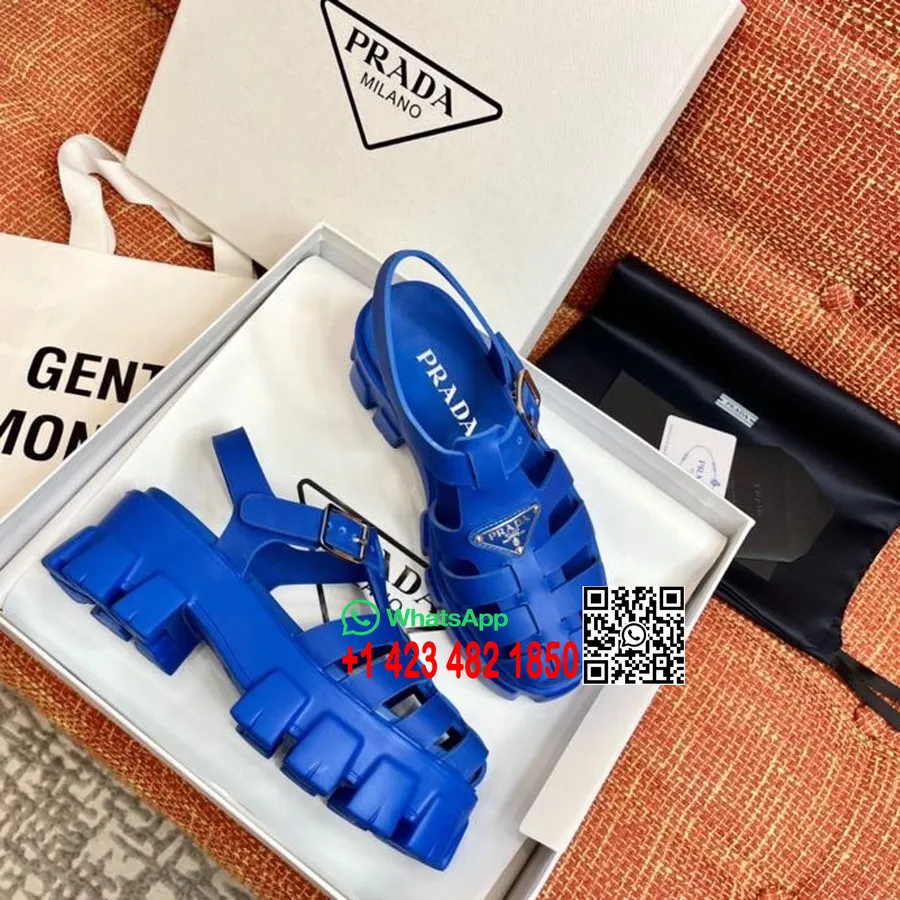 Prada Lug Sole Fisherman Sandals Spring/Summer 2022 Collection, Blue