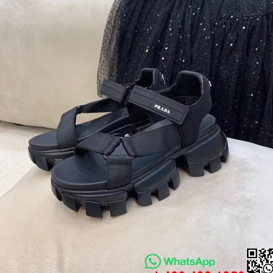 Prada Cloudbust 50mm Sport Sandals Spring/Summer 2020 Collection 1A7UM7, Black