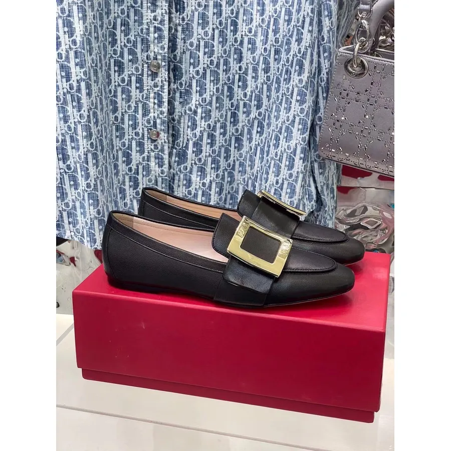 Roger Vivier Buckle Ballet Flat телешка кожа колекция есен/зима 2021 г., черно