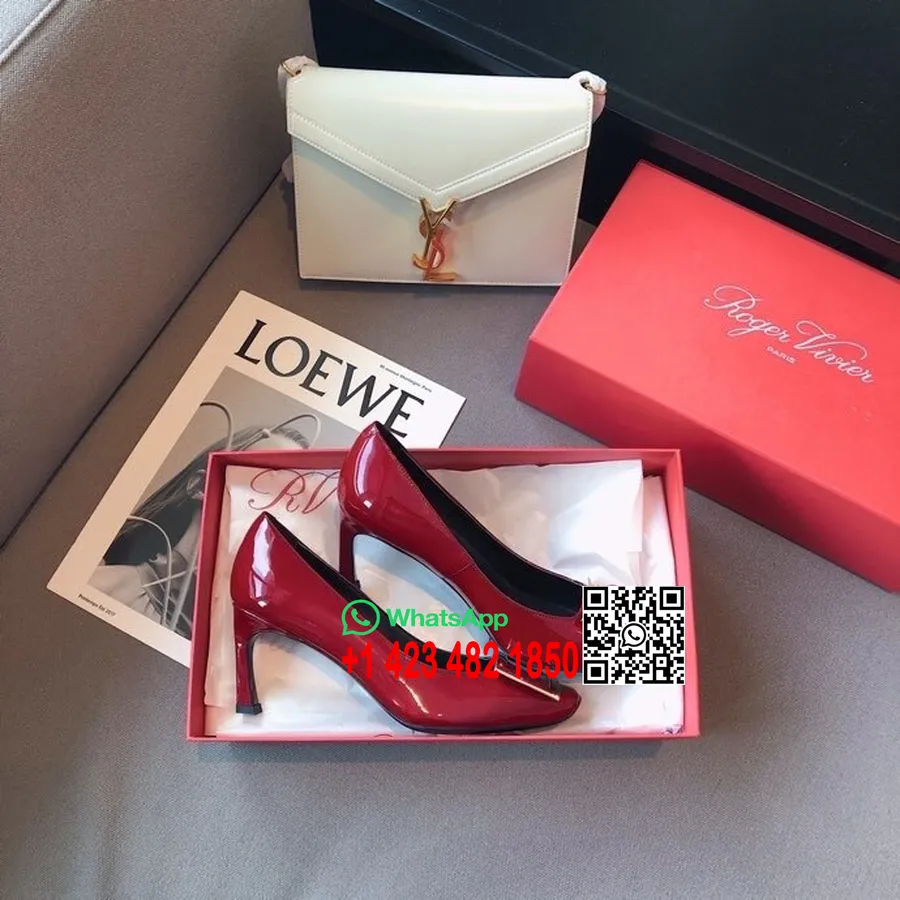 Roger Vivier Trompette Pumps 7.5cm Kulit Paten Koleksi Musim Gugur/dingin 2020, Merah Anggur