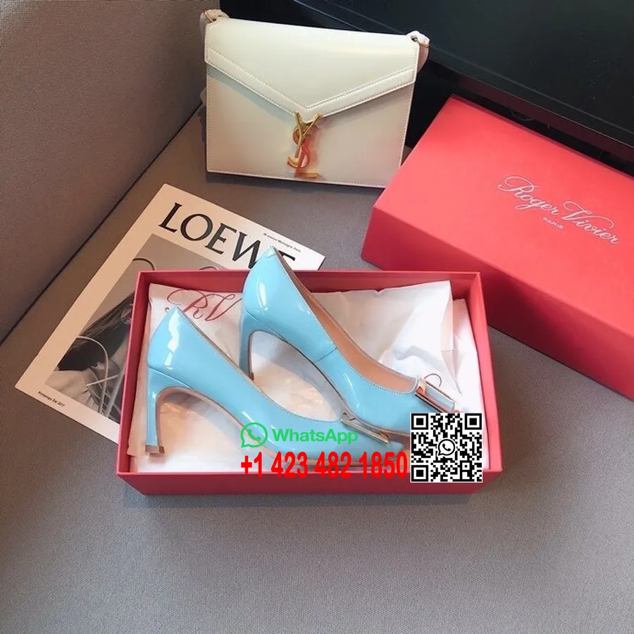 Roger Vivier Trompette Pumps 7.5cm Kulit Paten Koleksi Musim Gugur/dingin 2020, Biru