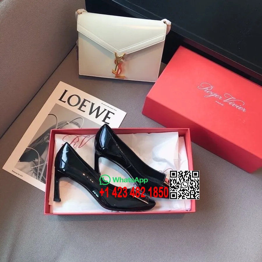 Trumpetové Lodičky Roger Vivier 7,5 Cm Lakovaná Kolekcia Jeseň/zima 2020, čierne