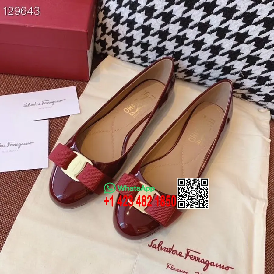 Salvatore Ferragamo Décolleté Varina Con Fiocco 1cm Pelle Di Vitello Collezione Autunno/inverno 2020, Bordeaux