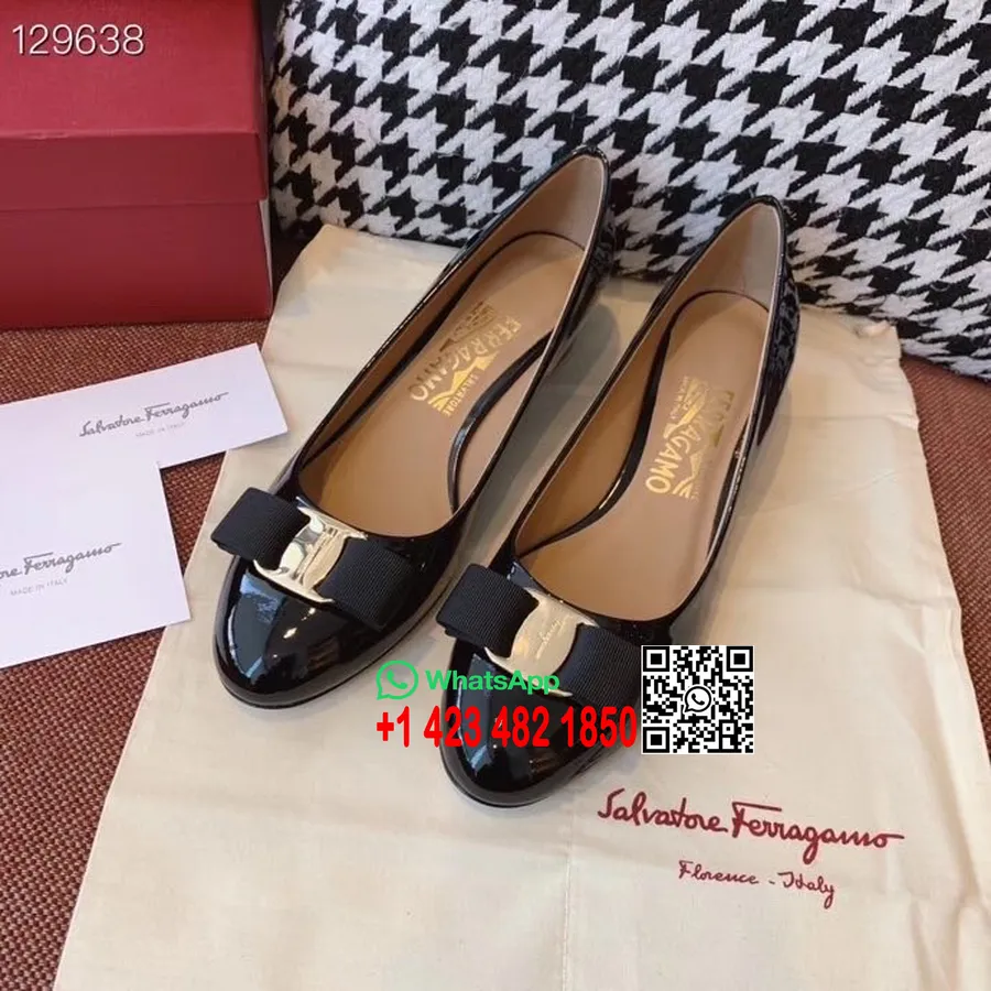 Salvatore Ferragamo Varina Bow Pumps 1cm δέρμα μοσχαριού συλλογή φθινόπωρο/χειμώνας 2020, μαύρο