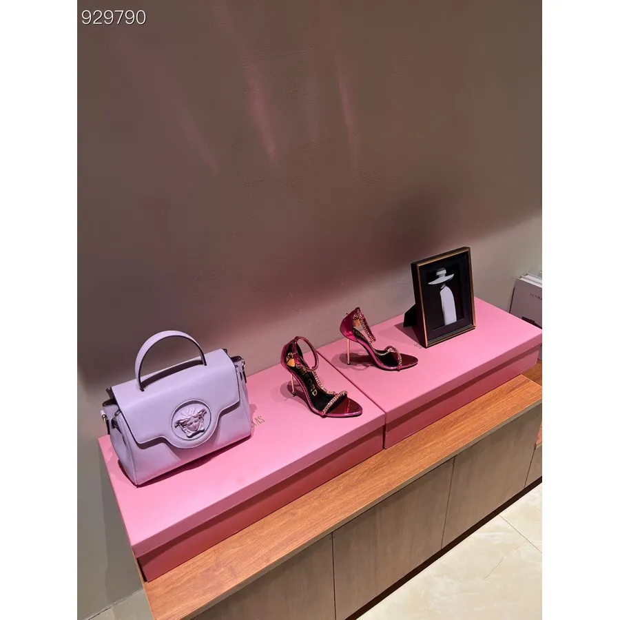 Tom Ford Hengelås Spiss Kjede Stiletthæl Sandaler 105 Mm Kalveskinn Vår/sommer 2022 Kolleksjon, Rosa Metallic