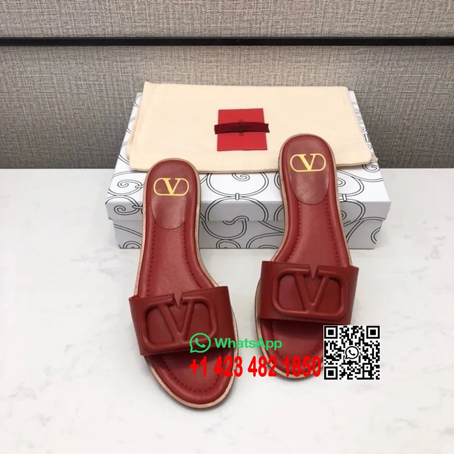 Valentino Sandali Vlogo Ultramatte In Pelle Di Vitello Collezione Primavera/estate 2020, Bordeaux