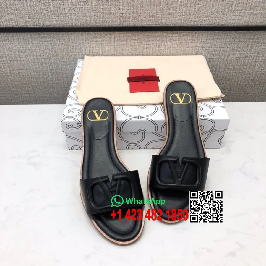 Valentino Ultramatte Vlogo Sandals телешка кожа колекция пролет/лято 2020, черни