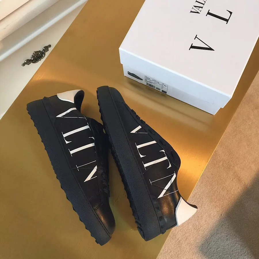 Valentino Vltn Open Lace In Pelle Di Vitello Collezione Primavera/estate 2019, Nero/bianco