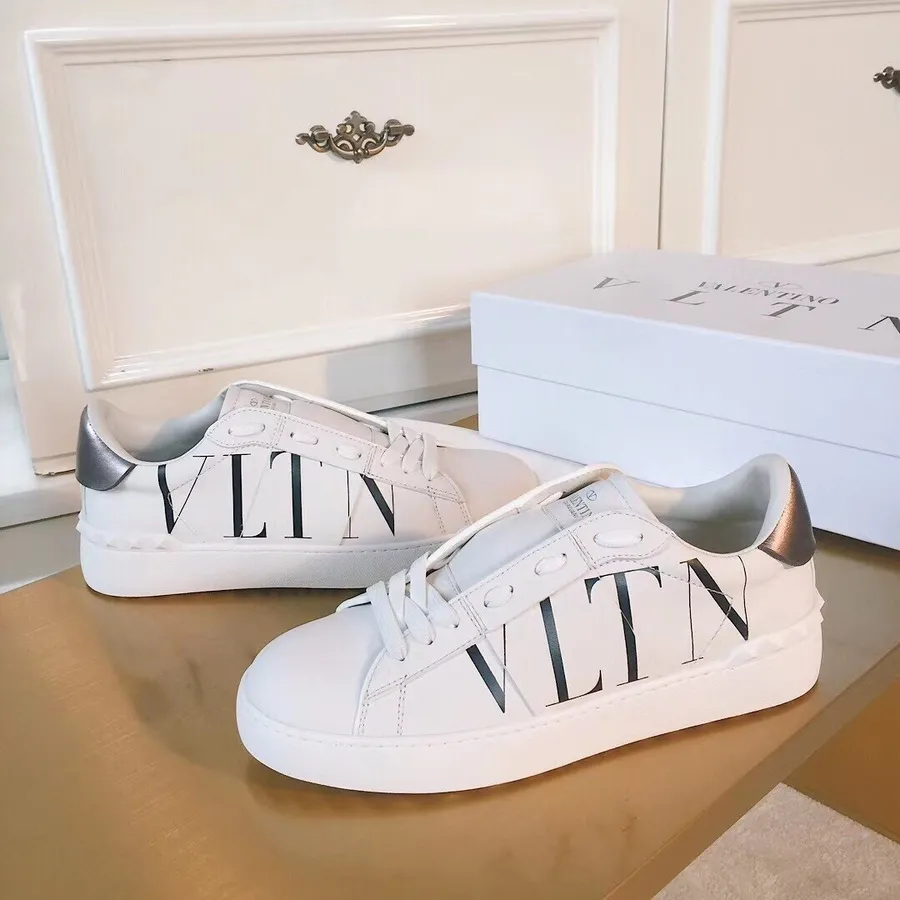 Valentino Vltn Couro De Bezerro Aberto Coleção Primavera/verão 2019, Branco/prata