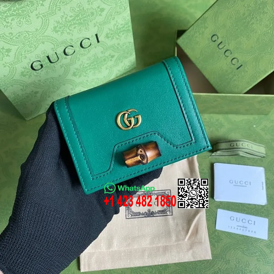 Carteira Gucci Diana Cartão 12cm 658244 Couro De Bezerro Coleção Primavera/verão 2022, Verde