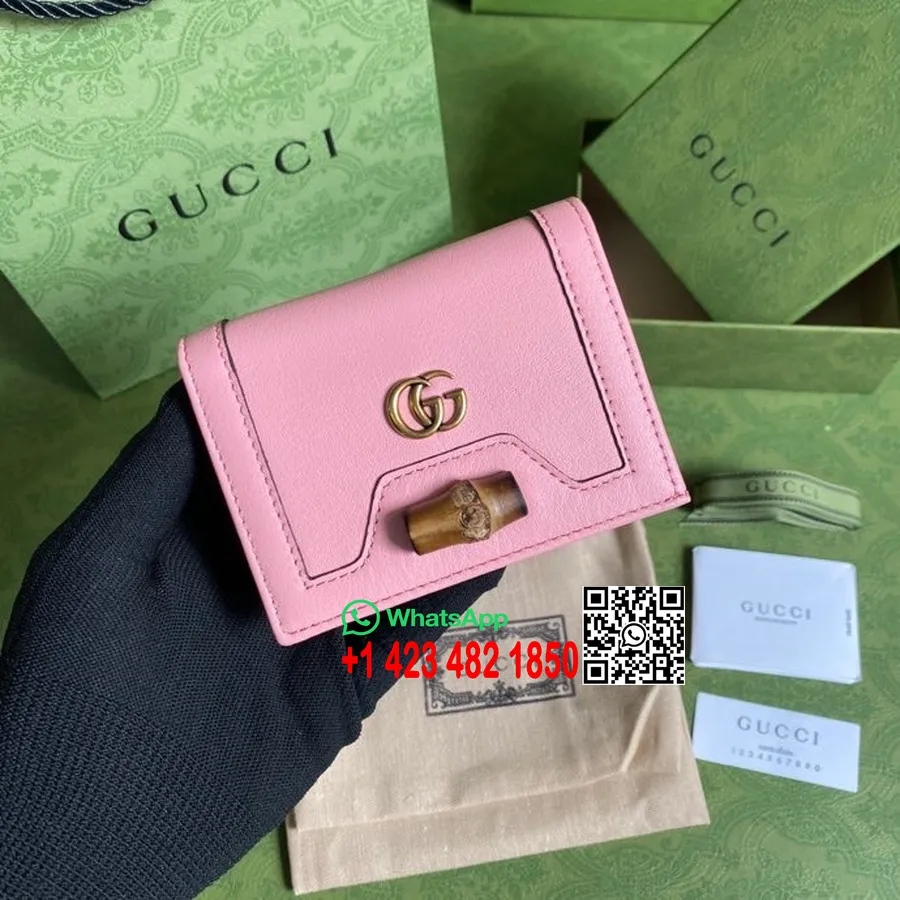 Carteira Gucci Diana Cartão 12cm 658244 Couro De Bezerro Coleção Primavera/verão 2022, Rosa