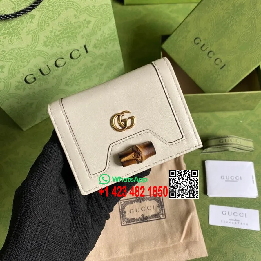 Carteira Gucci Diana Cartão 12cm 658244 Couro De Bezerro Coleção Primavera/verão 2022, Branco