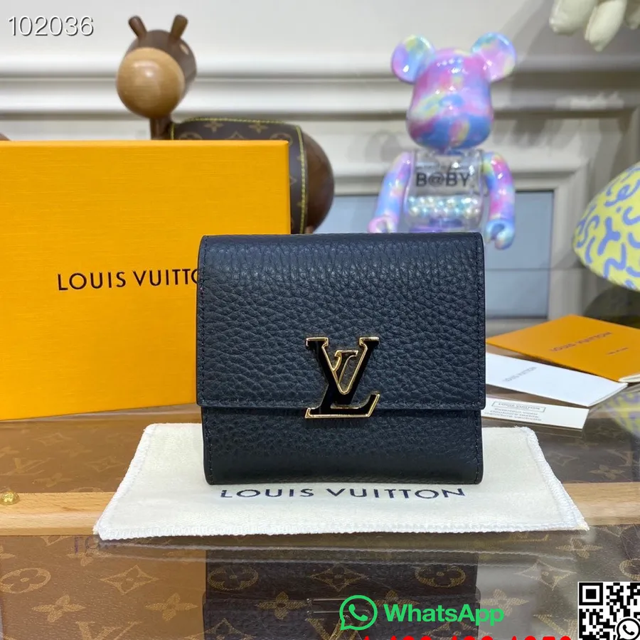 Louis Vuitton Capucines Xs Maks 10cm Taurillon ādas Rudens/ziemas 2022 Kolekcija M68587, Melns